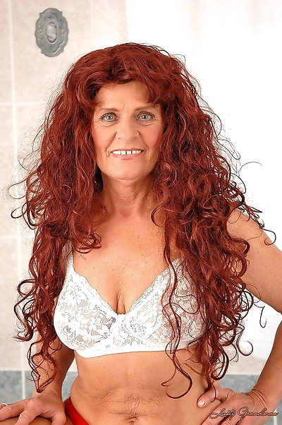 Long haired redhead granny..